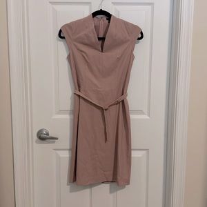 Ann Taylor Petite Belted Sheath Dress Light Pink 00P